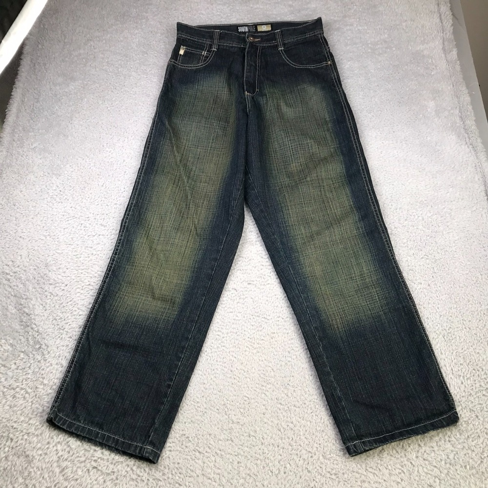 Southpole‎ Jeans Mens 30 (32x32) Dirty Wash Baggy Vintage Y2K Hip Hop Brown Tab
